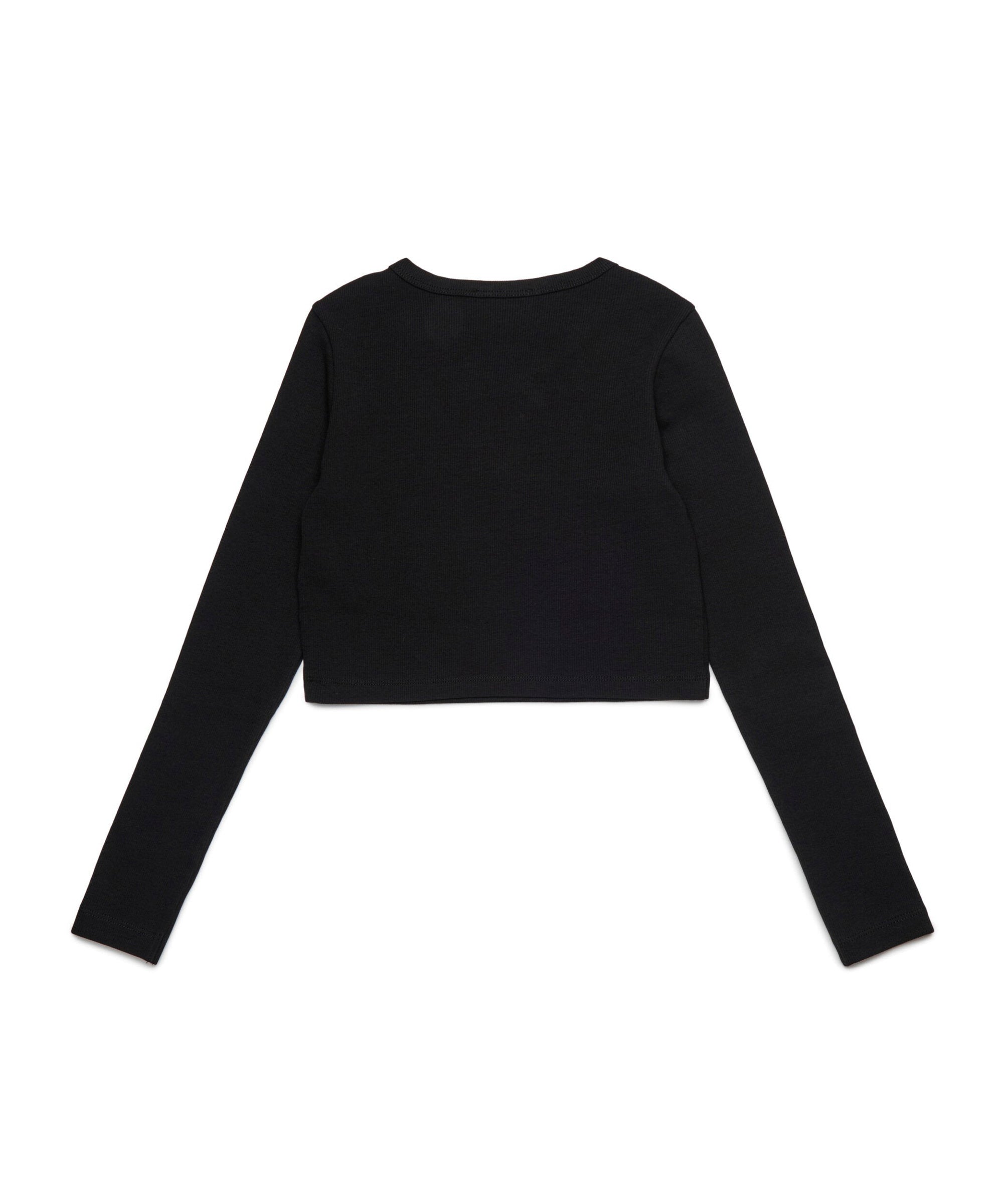 Diesel Kids T-Shirt Nera Lunghe Maniche per Bambine (retro)