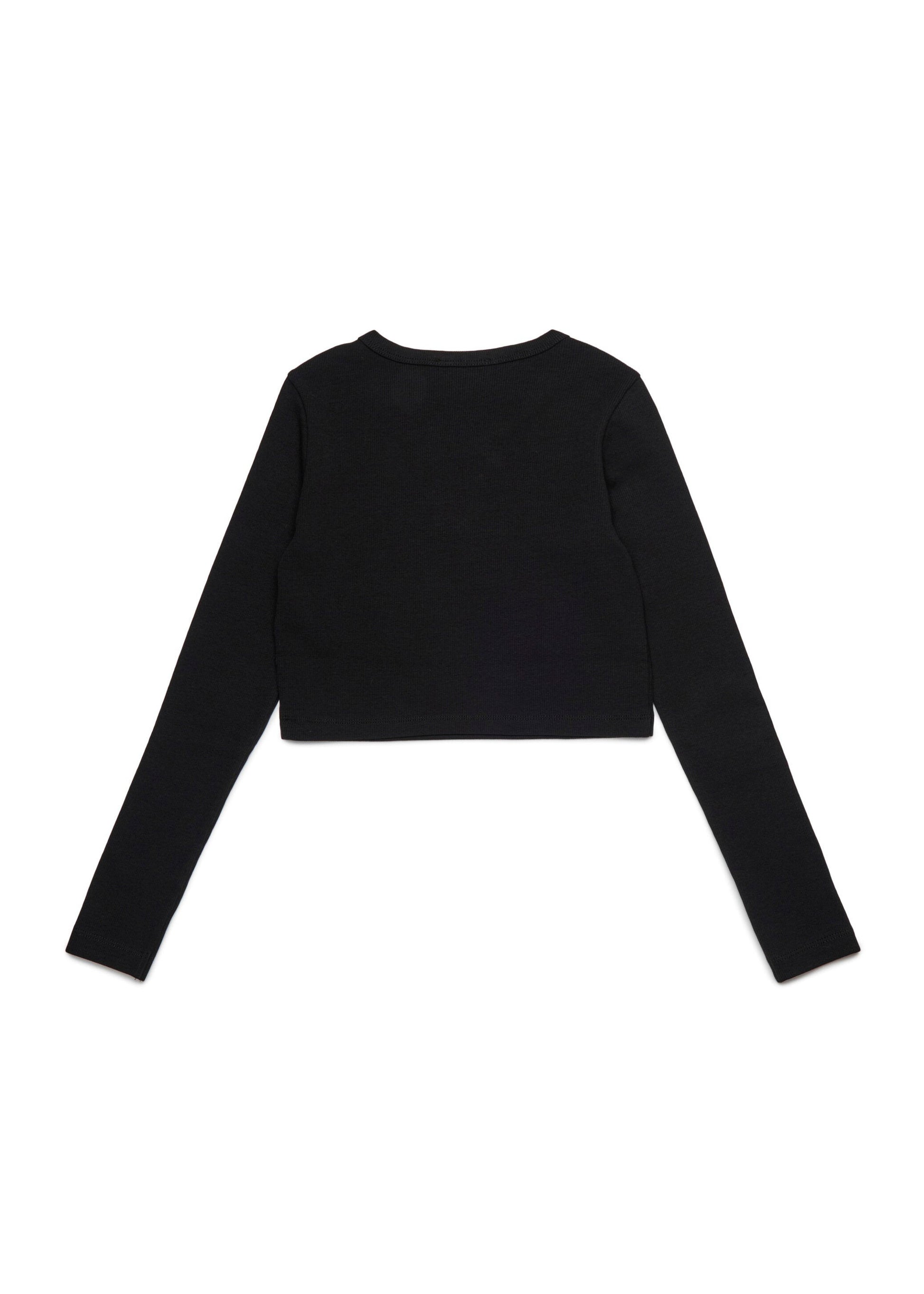 Diesel Kids T-Shirt Nera Lunghe Maniche per Bambine (retro)
