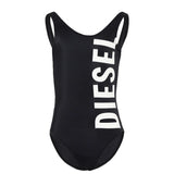 Diesel Kids Costume Nero con Stampa Logo per Bambine