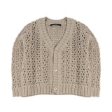 I'm Brian Kids Cardigan Beige Traforato in Maglia per Bambini