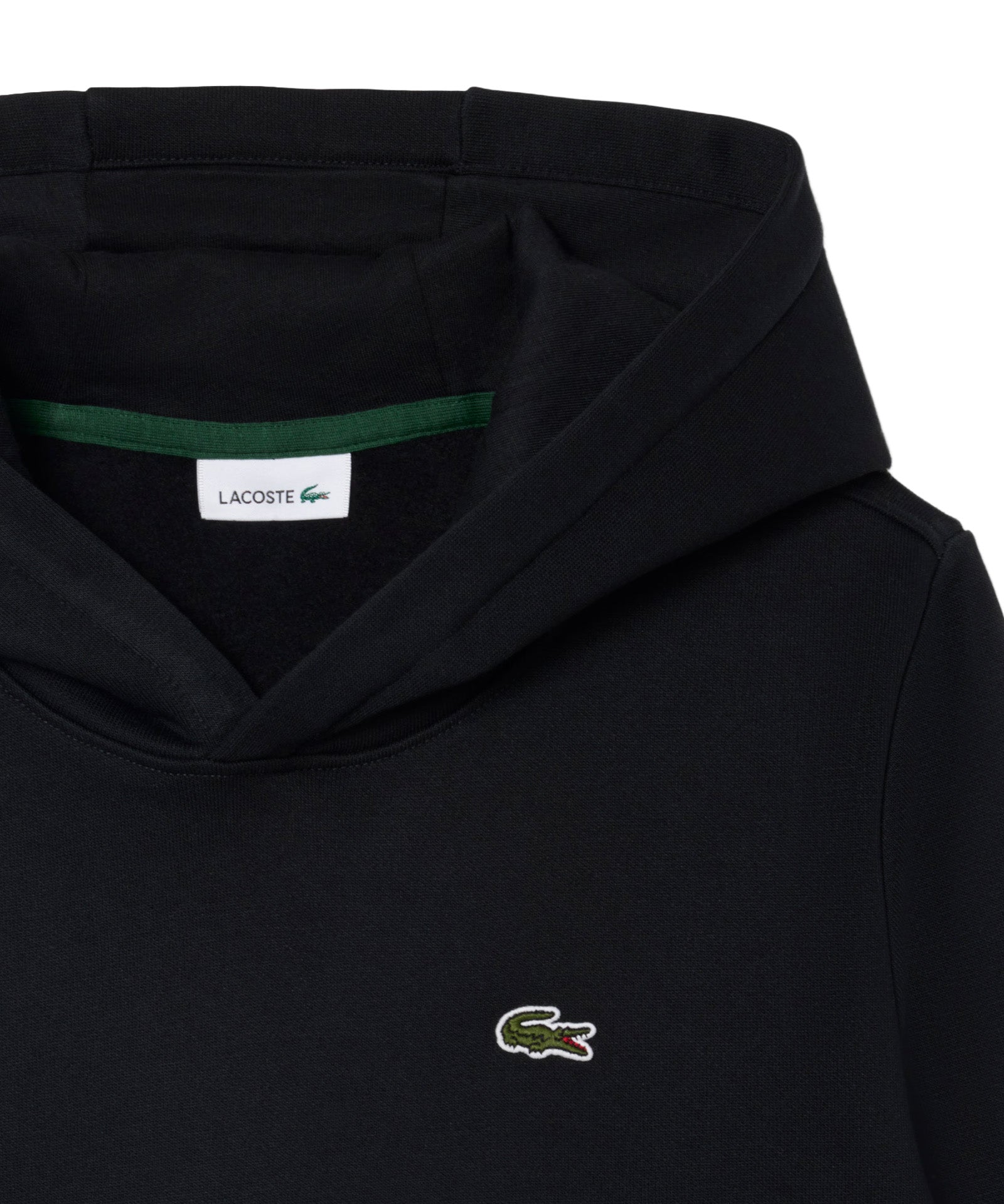 Lacoste Kids Felpa con Cappuccio Nero con Logo Unisex