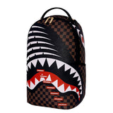 Sprayground Kids Zaino Marrone Sharks in Paris con Stampa Squalo Check e Logo per Bambini o Bambine