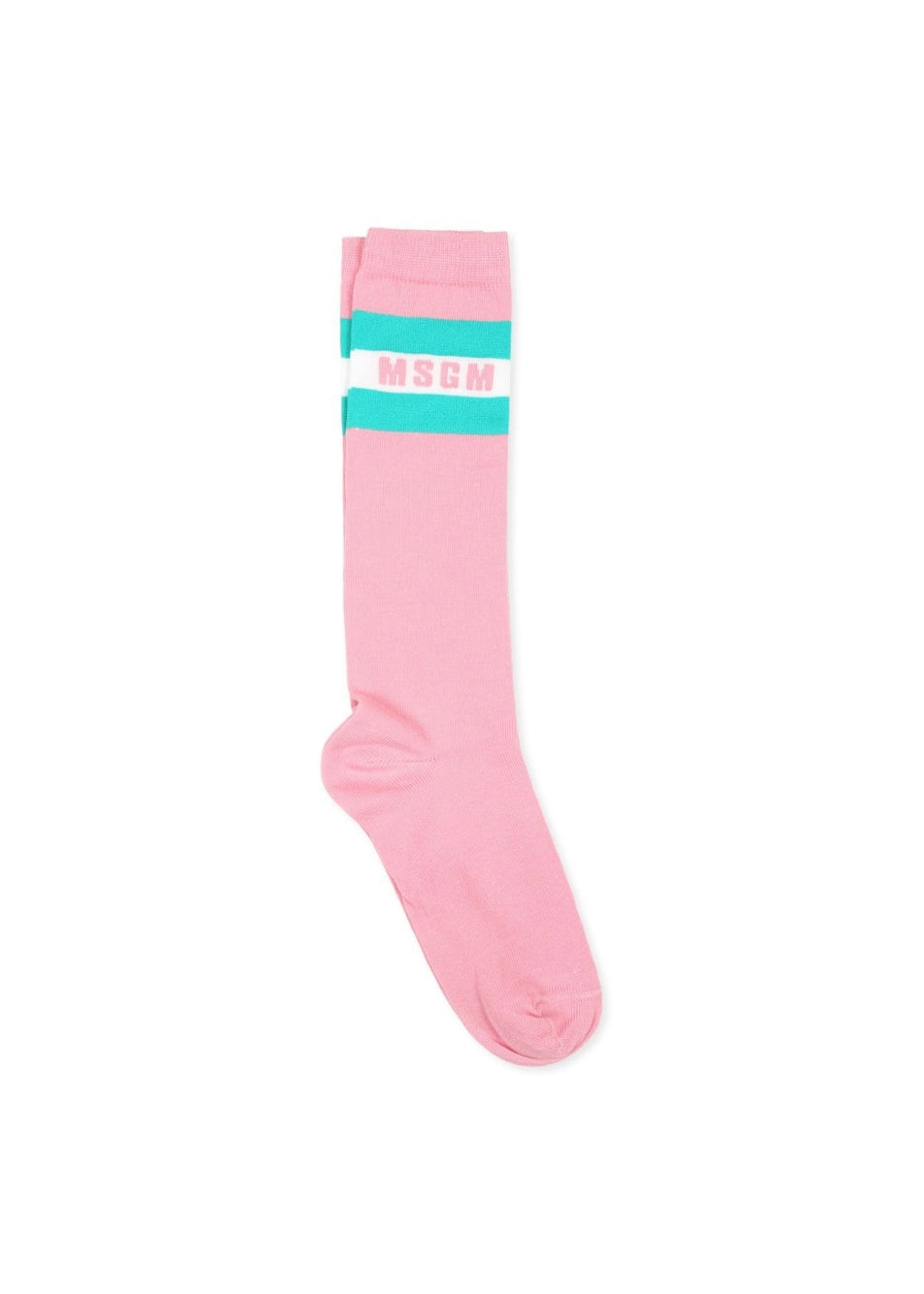 MSGM Kids Calzino Rosa con Logo per Bambine