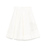 Elisabetta Franchi My Little Girl Cream Skirt with Flower Embroidery for Little Girls