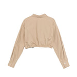 Pinko Kids Camicia Milk Coffee con Logo Ricamato per Bambine