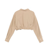 Pinko Kids Camicia Milk Coffee con Logo Ricamato per Bambine