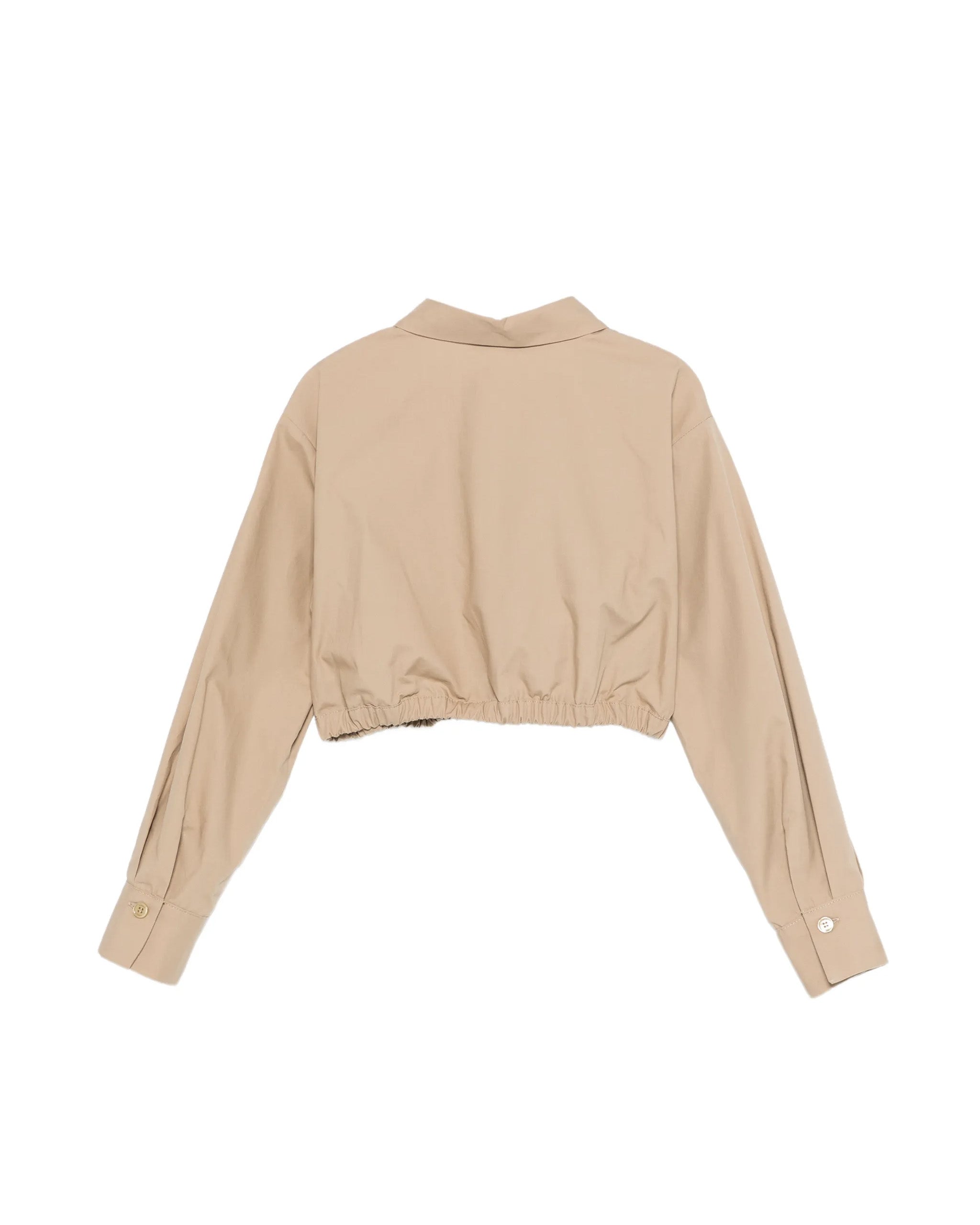 Pinko Kids Camicia Milk Coffee con Logo Ricamato per Bambine