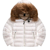 Blauer Kids Giubbino Bianco e Cappuccio con Pelliccia Arcadia Junior per Bambine