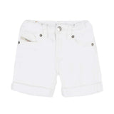 Diesel Kids Bermuda in Denim Bianco per Neonati