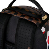 Sprayground Kids Zaino Marrone Sharks in Paris con Stampa Squalo Check e Logo per Bambini o Bambine