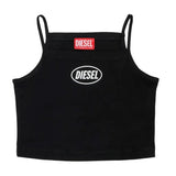 Diesel Kids Top Nero con Logo per Bambine