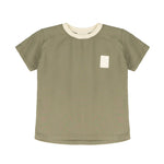 Yes London T-Shirt Verde Militare con Logo per Bambini
