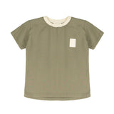 Yes London T-Shirt Verde Militare con Logo per Bambini
