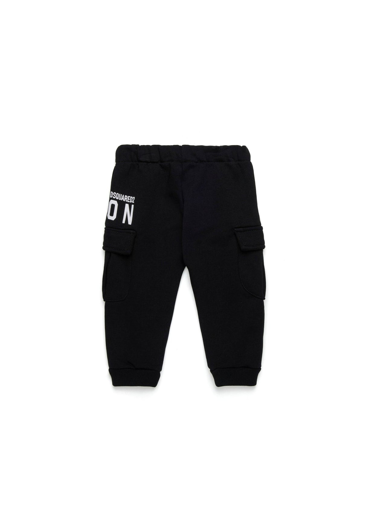 Dsquared2 Kids Pantaloni in Tuta Neri con Stampa per Neonati (retro)