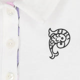 Emilio Pucci Kids Abito Bianco con Fantasia Rosa con Logo per Neonate