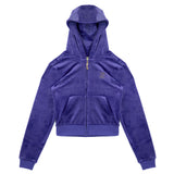 Juicy Couture Kids Felpa con Cappuccio Viola con Scritta Logo in Strass per Bambine