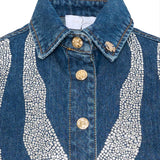 Roberto Cavalli Kids Camicia in Denim con Strass per Bambine