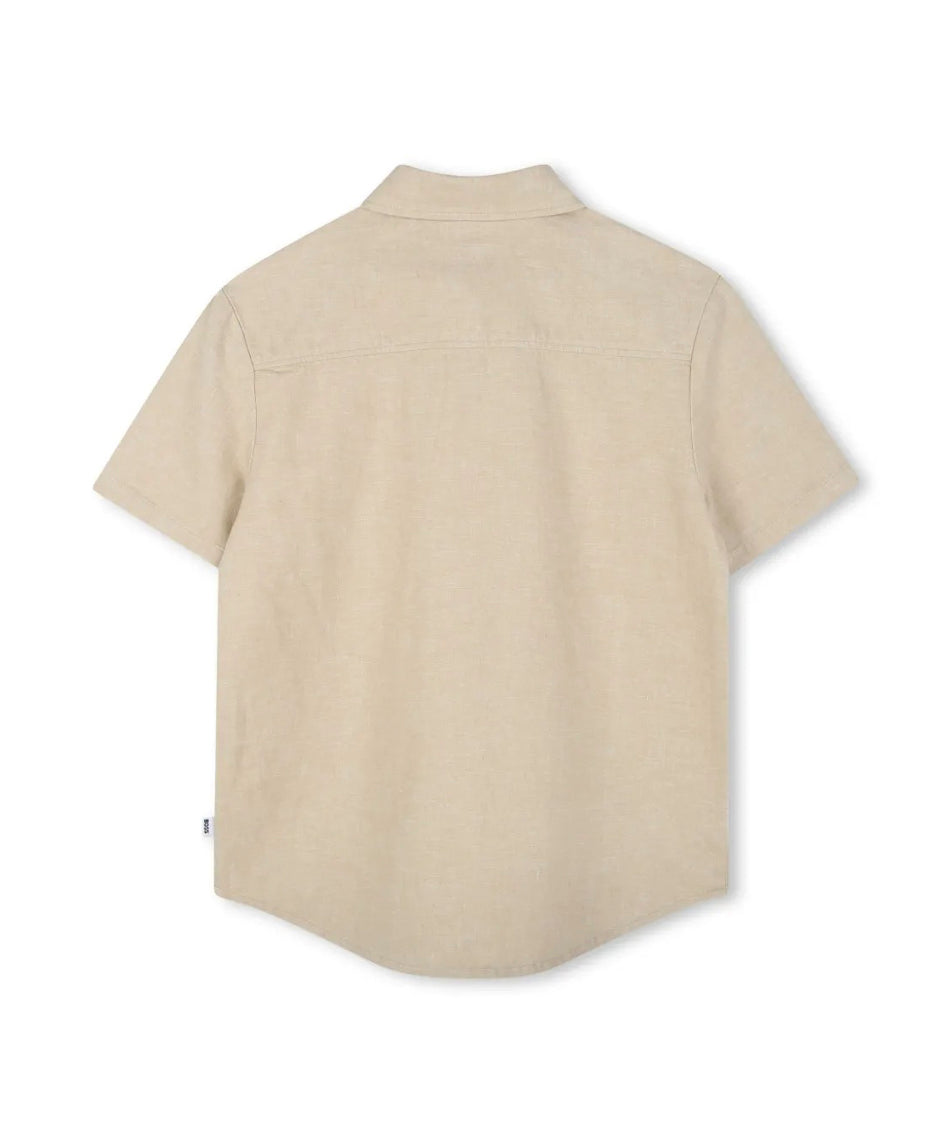 Boss Kids Camicia Beige con Logo per Bambini (retro)