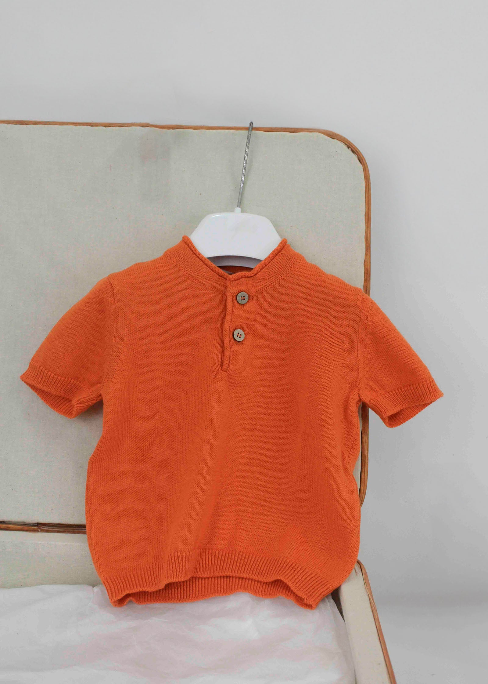 Le Coconne Polo Orange for Newborns