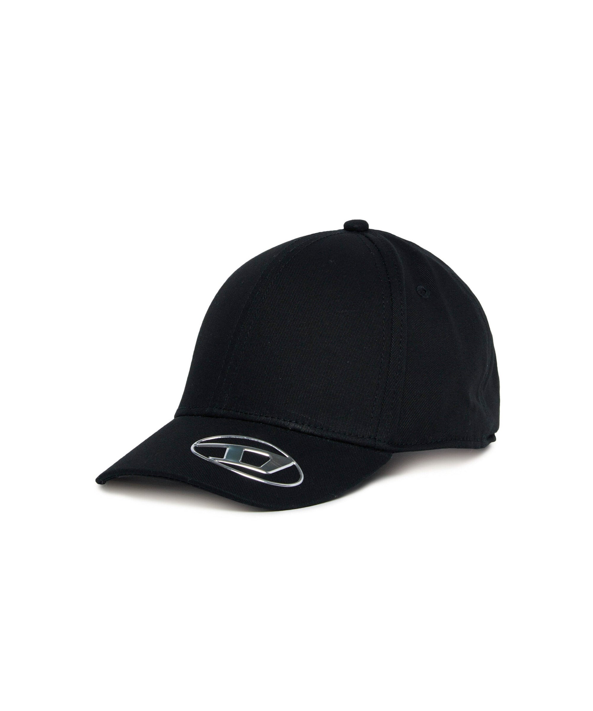 Diesel Kids Cappello Nero con Oval D per Bambini