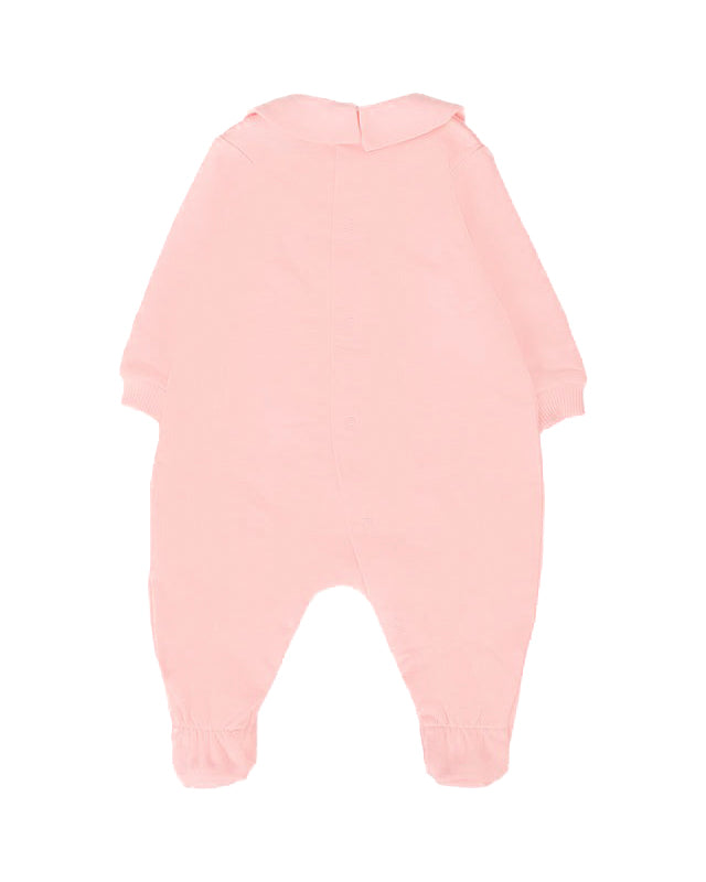 Moschino Kids Tutina Rosa con Logo Teddy per Neonate