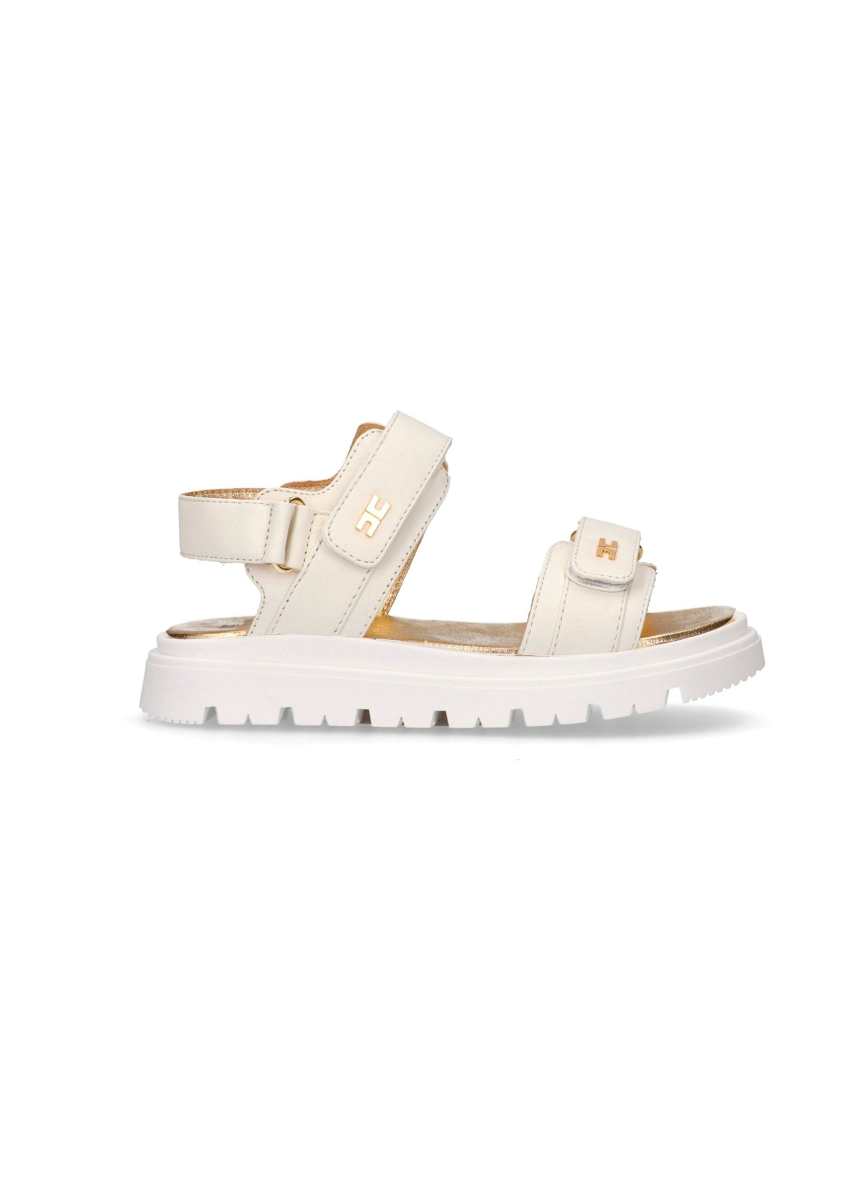 Elisabetta Franchi La Mia Bambina Sandalo Burro con Logo per Bambine