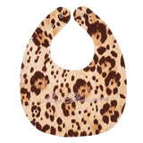 Blumarine Kids Bavetta Maculato Beige con Strass Rosa per Neonate