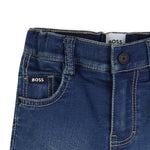Boss Kids Short in Denim Blu per Neonati