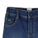 Boss Kids Short in Denim Blu per Neonati