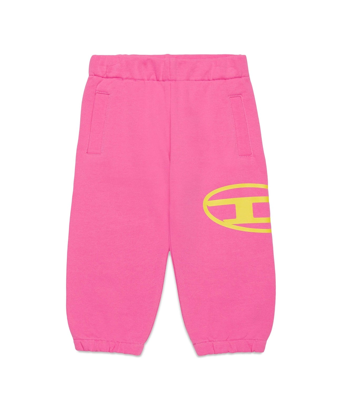 Diesel Kids Pantaloni Jogger Fucsia con Stampa Logo Oval D per Neonate frontale