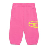 Diesel Kids Pantaloni Jogger Fucsia con Stampa Logo Oval D per Neonate frontale