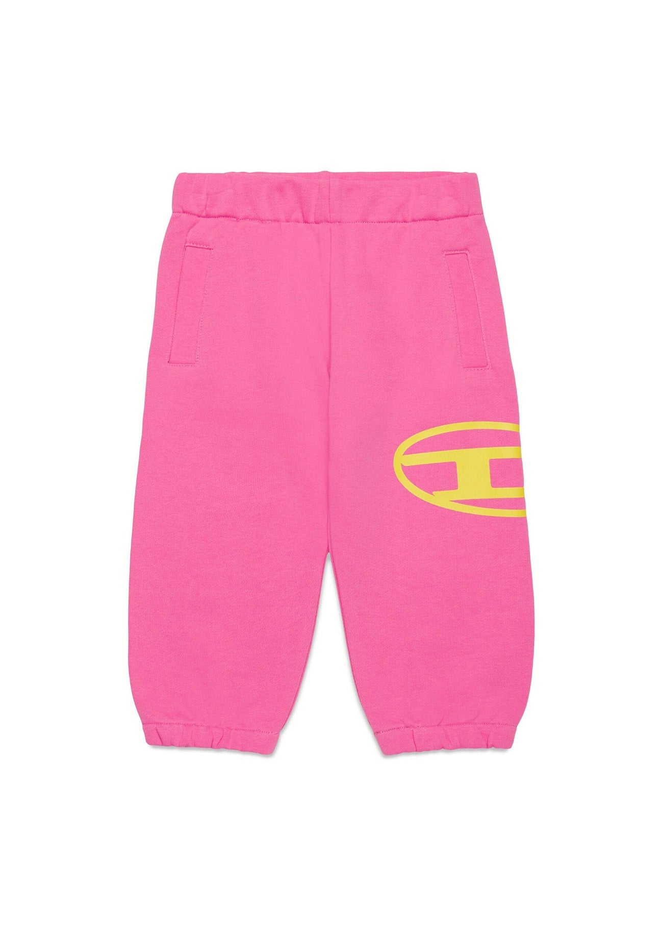 Diesel Kids Pantaloni Jogger Fucsia con Stampa Logo Oval D per Neonate frontale