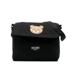 Moschino Kids Borsa Mamma Nera Teddy Bear con Fasciatoio per Neonati
