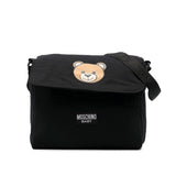 Moschino Kids Borsa Mamma Nera Teddy Bear con Fasciatoio per Neonati