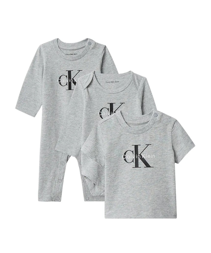 Calvin Klein Kids Completo Unisex Grigio per Neonati