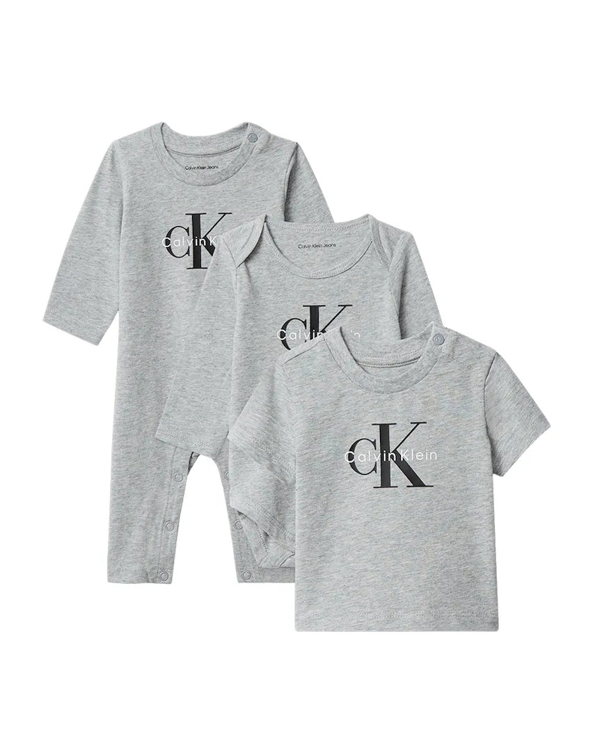 Calvin Klein Kids Completo Unisex Grigio per Neonati