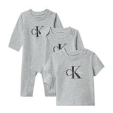 Calvin Klein Kids Completo Unisex Grigio per Neonati