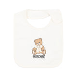 Moschino Kids Set Nascita Panna con Tutina, Cappellino e Bavaglino con Stampa Teddy Bear Unisex