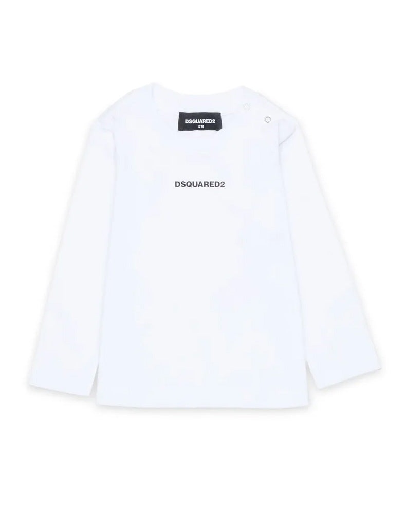 Dsquared2 Kids T-Shirt Maniche Lunghe Bianco per Neonati