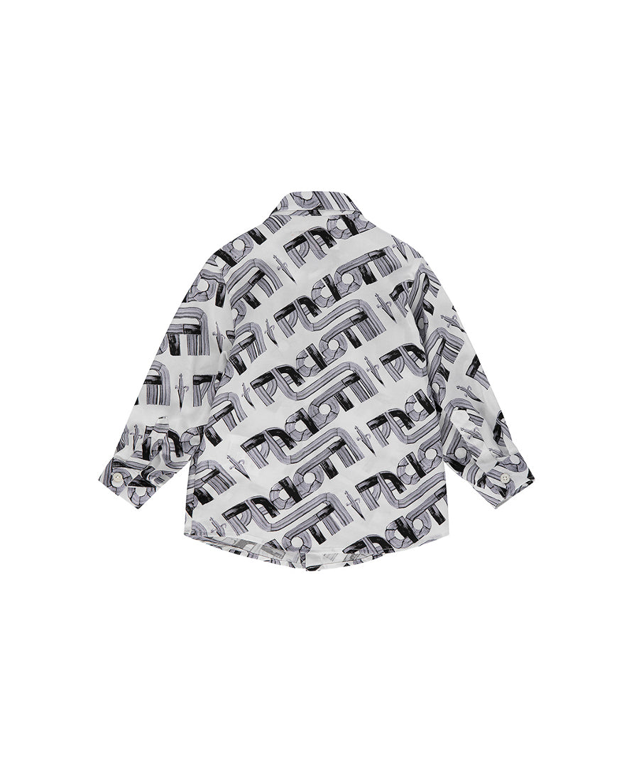 Cesare Paciotti Camicia Bianca Monogram per Neonati