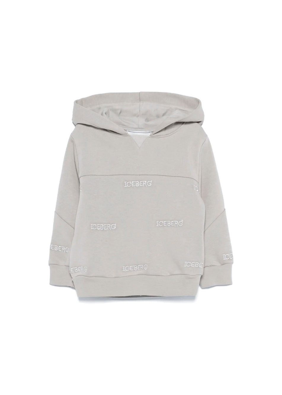 Iceberg Kids Felpa con Cappuccio Grigia con Ricamo Logo per Neonati