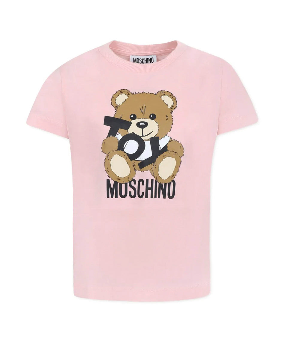 Moschino Kids T-shirt Rosa con Stampa Toy per Bambini