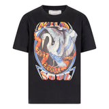 Just Cavalli Kids T-Shirt Nero con Stampa Wild Soul Unisex