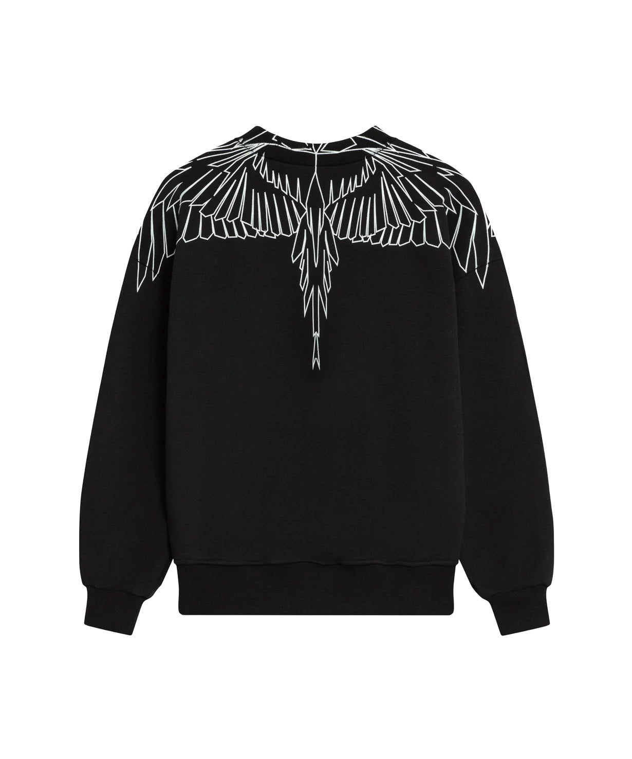 Marcelo Burlon County Of Milan Kids Felpa Girocollo Nera con Motivo Ali per Bambine
