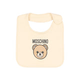 Moschino Kids Set Nascita Beige con Tutina, Cappellino e Bavaglino con Stampa Teddy Bear e Logo per Neonati e Neonate