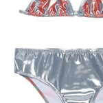 Diesel Kids Costume Argento con Logo Rosso per Bambine