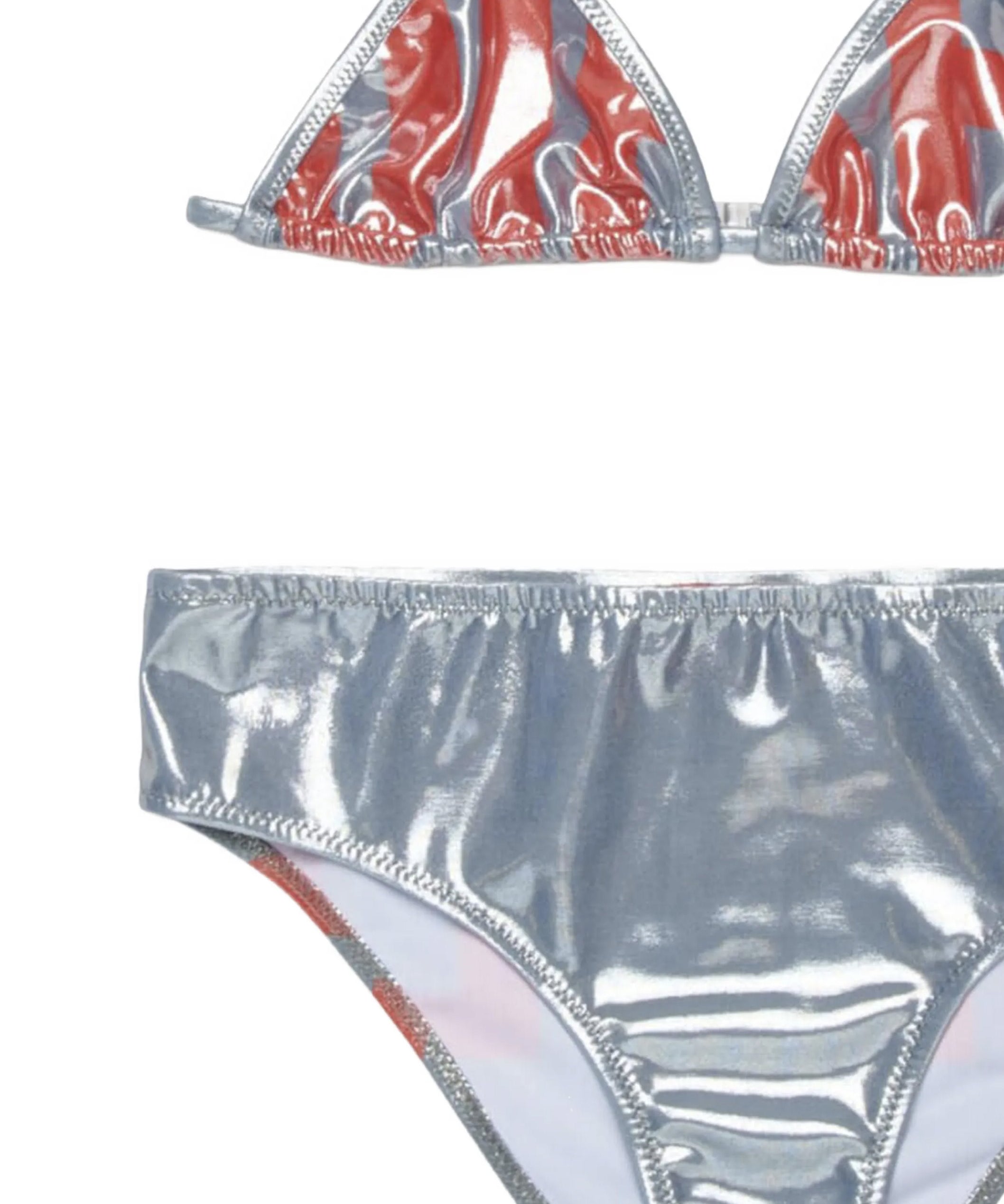 Diesel Kids Costume Argento con Logo Rosso per Bambine