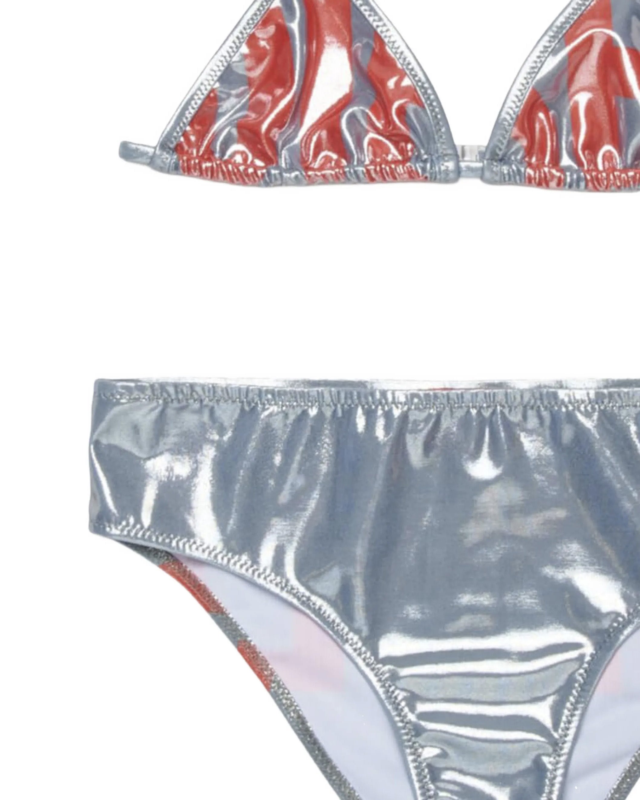 Diesel Kids Costume Argento con Logo Rosso per Bambine