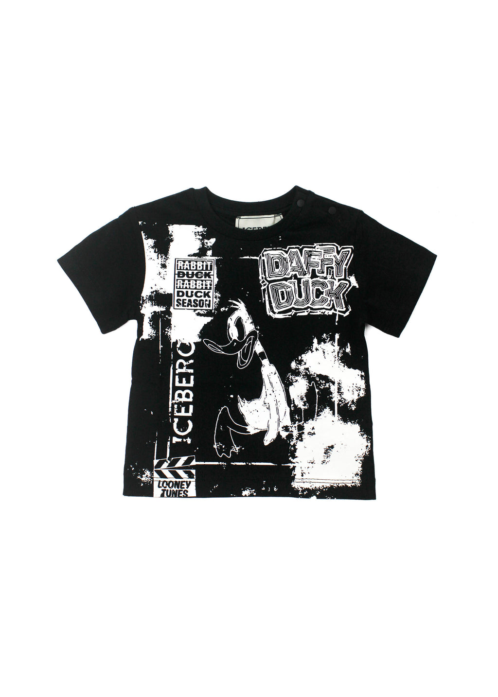 Iceberg Kids Black T-Shirt with Daffy Duck Print for Babies