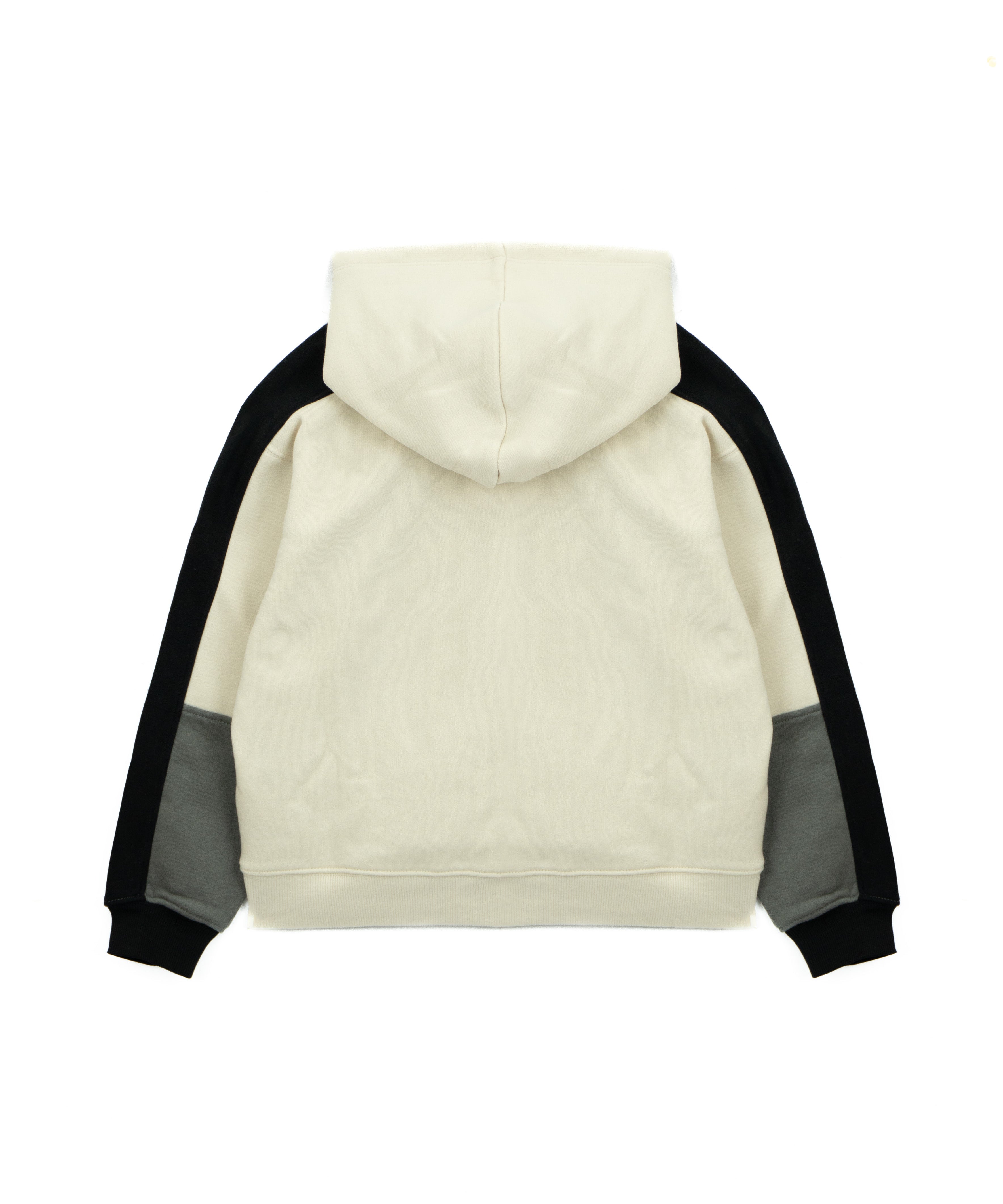 Calvin Klein Kids Felpa con Cappuccio Panna con Dettaglio Nero/Grigio per Bambini